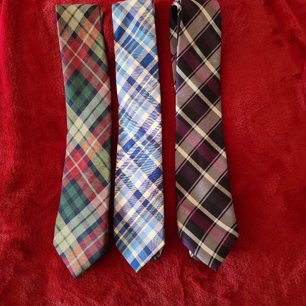 Plaid tie trio